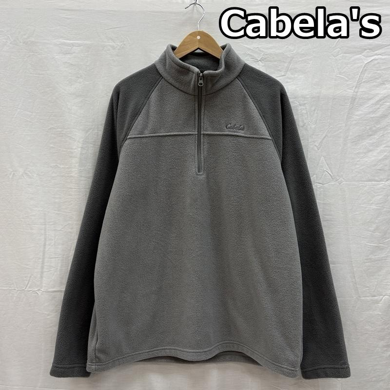 古着 USED ジャケット、上着 ジャンパー、ブルゾン Cabelas カベラス フリース ジャケット ハーフジップ プルオーバー スタンドカラー ラグラン L 灰 / グレー / gray メンズ USED 古着 中古 50153006