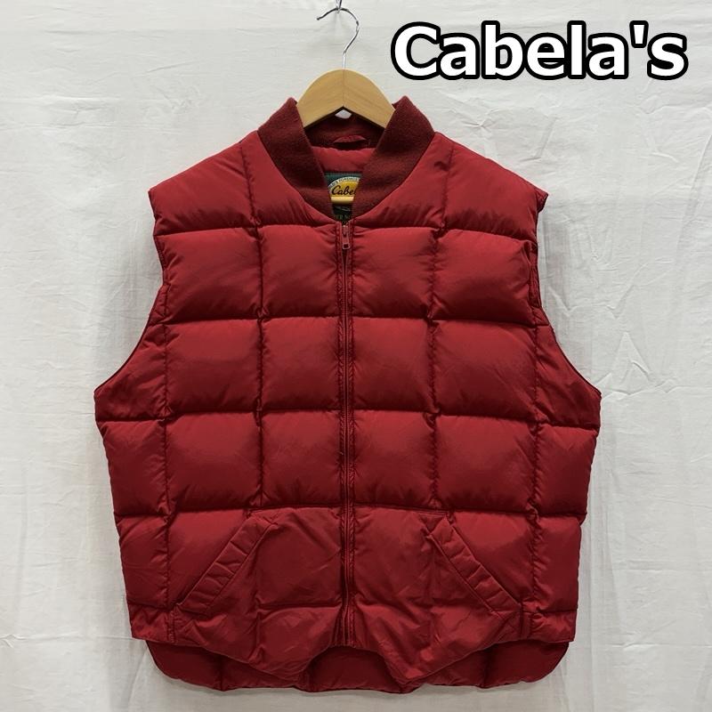 古着 USED ジャケット、上着 ジャンパー、ブルゾン Cabela s カベラス スクエア キルティング マウンテン グース ダウン ベスト ジャケット M 赤 / レッド / red メンズ USED 古着 中古 50153007