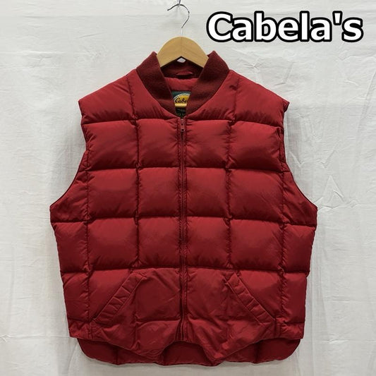 古着 USED ジャケット、上着 ジャンパー、ブルゾン Cabela s カベラス スクエア キルティング マウンテン グース ダウン ベスト ジャケット M 赤 / レッド / red メンズ USED 古着 中古 50153007