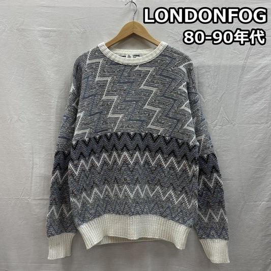 ロンドンフォグ LONDONFOG トップス トップス 80-90年代 ビンテージ 幾何学模様 クルーネック ニット セーター 80s 90s VINTAGE - 総柄 メンズ USED 古着 中古 50153010