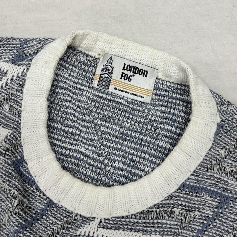 ロンドンフォグ LONDONFOG トップス トップス 80-90年代 ビンテージ 幾何学模様 クルーネック ニット セーター 80s 90s VINTAGE - 総柄 メンズ USED 古着 中古 50153010