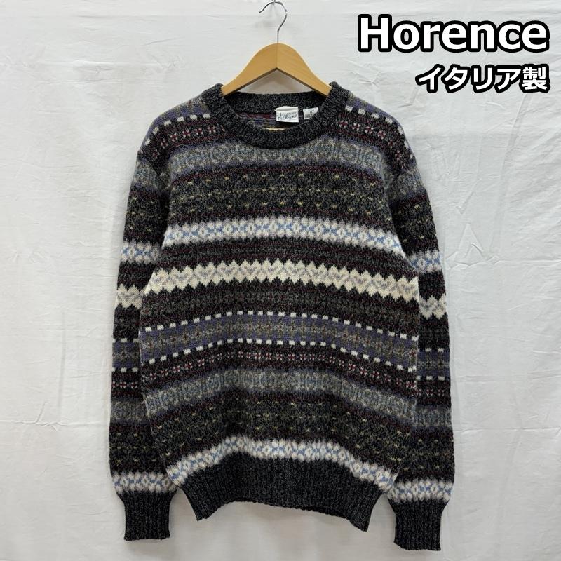 古着 USED トップス トップス Horence イタリア製 総柄 バージン ウール クルーネック ニット セーター M 総柄 メンズ USED 古着 中古 50153013