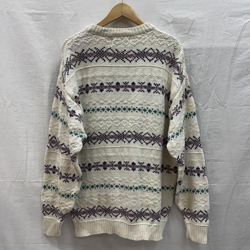 古着 USED トップス トップス ISLE of COTTON 90年代 ビンテージ USA製 総柄 ニット セーター 90s VINTAGE L 総柄 メンズ USED 古着 中古 50153014