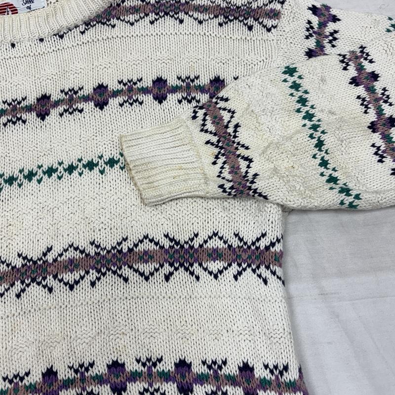古着 USED トップス トップス ISLE of COTTON 90年代 ビンテージ USA製 総柄 ニット セーター 90s VINTAGE L 総柄 メンズ USED 古着 中古 50153014