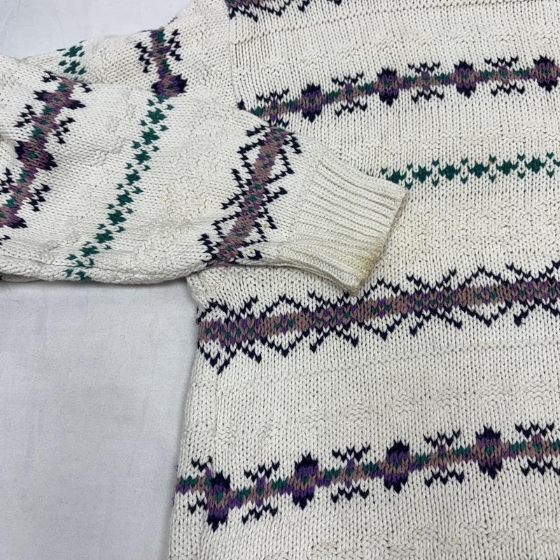 古着 USED トップス トップス ISLE of COTTON 90年代 ビンテージ USA製 総柄 ニット セーター 90s VINTAGE L 総柄 メンズ USED 古着 中古 50153014