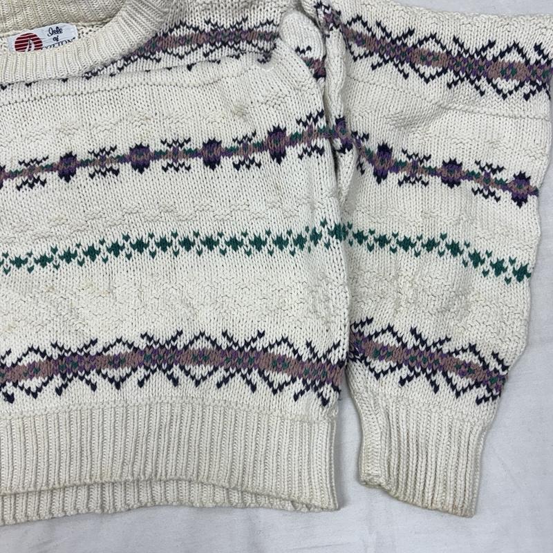 古着 USED トップス トップス ISLE of COTTON 90年代 ビンテージ USA製 総柄 ニット セーター 90s VINTAGE L 総柄 メンズ USED 古着 中古 50153014