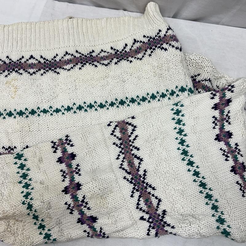 古着 USED トップス トップス ISLE of COTTON 90年代 ビンテージ USA製 総柄 ニット セーター 90s VINTAGE L 総柄 メンズ USED 古着 中古 50153014
