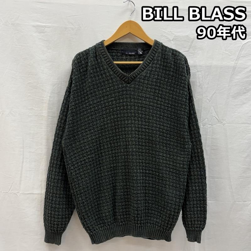 古着 USED トップス トップス BILL BLASS 90年代 ビンテージ USA製 Vネック サーマル ニット セーター 90s VINTAGE M メンズ USED 古着 中古 50153015