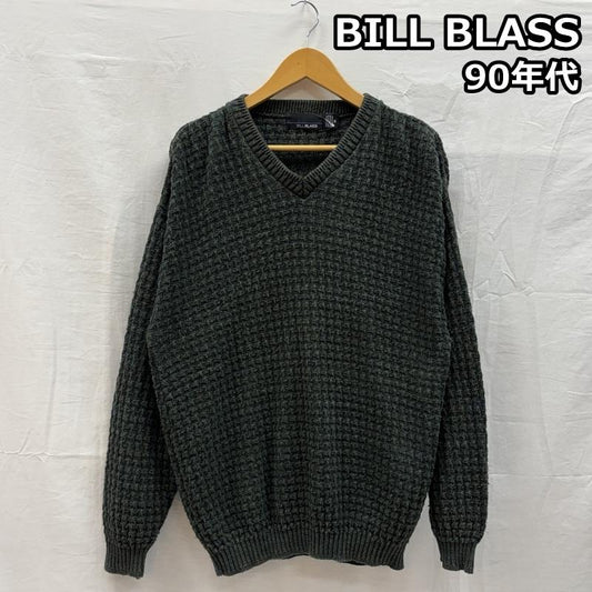 古着 USED トップス トップス BILL BLASS 90年代 ビンテージ USA製 Vネック サーマル ニット セーター 90s VINTAGE M メンズ USED 古着 中古 50153015