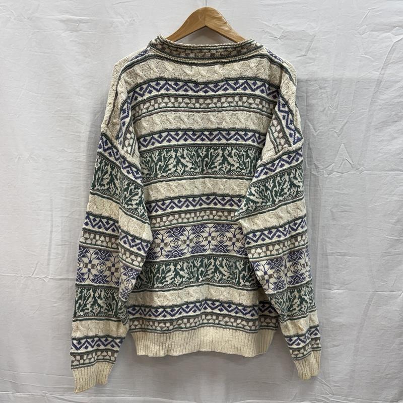 古着 USED トップス トップス CROSSINGS 90年代 ビンテージ USA製 総柄 コットン ニット セーター 90s VINTAGE L 総柄 メンズ USED 古着 中古 50153018