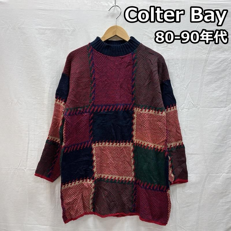 古着 USED トップス トップス Colter Bay 80-90年代 ビンテージ USA製 チェック モックネック ニット セーター 80s 90s VINTAGE L チェック メンズ USED 古着 中古 50153019