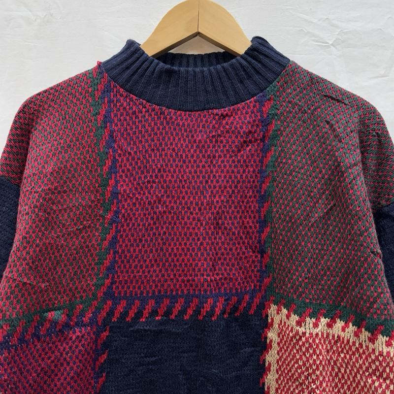 古着 USED トップス トップス Colter Bay 80-90年代 ビンテージ USA製 チェック モックネック ニット セーター 80s 90s VINTAGE L チェック メンズ USED 古着 中古 50153019