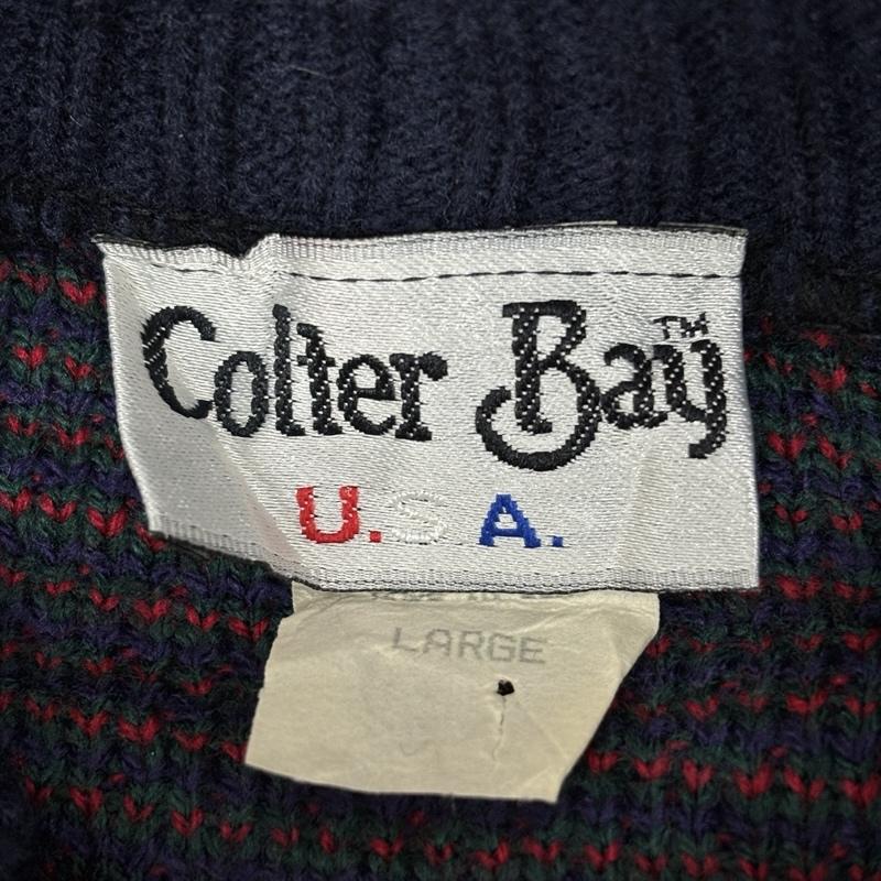 古着 USED トップス トップス Colter Bay 80-90年代 ビンテージ USA製 チェック モックネック ニット セーター 80s 90s VINTAGE L チェック メンズ USED 古着 中古 50153019