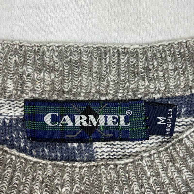 古着 USED トップス トップス CARMEL 90年代 USA製 ビンテージ チェック ゴルファー柄 ニット セーター 90s VINTAGE M チェック メンズ USED 古着 中古 50153021