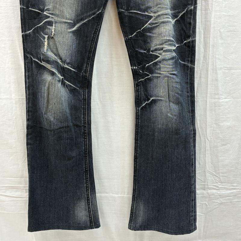 セマンティックデザイン semantic design パンツ デニム、ジーンズ フレア ブーツカット クラッシュ ダメージ グランジ デニムパンツ Y2K L ダメージ加工 メンズ USED 古着 中古 50153060