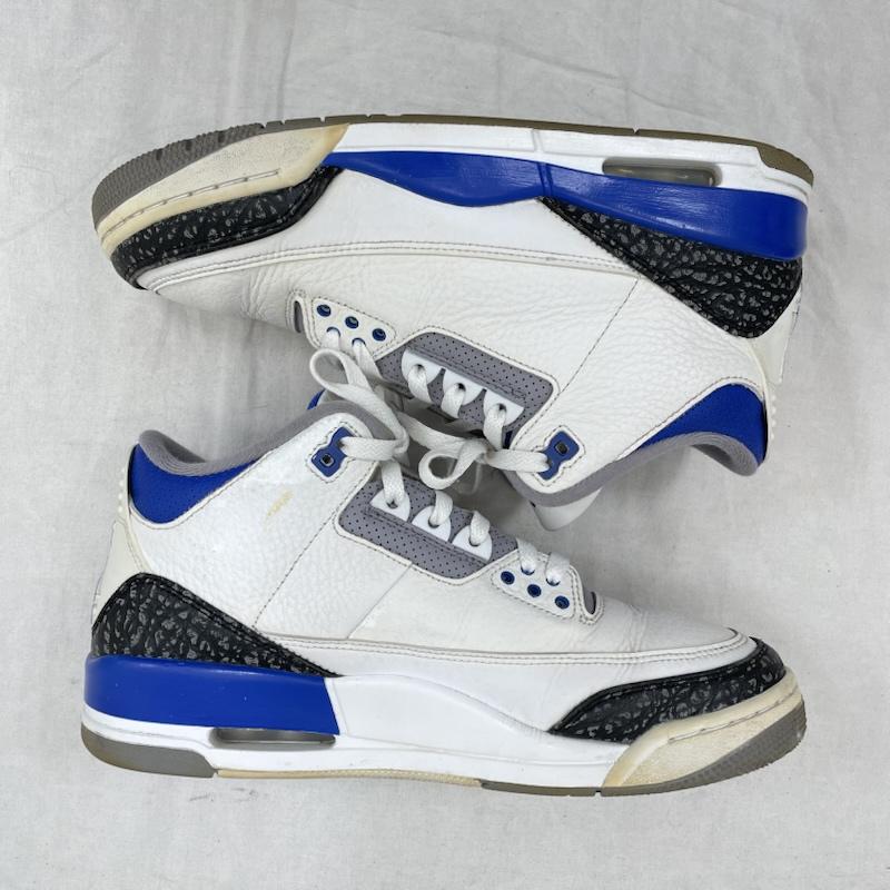 ナイキ NIKE シューズ シューズ AIR JORDAN 3 エアジョーダン ハイカット スニーカー RETRO RACER BLUE CT8532-145 レトロ レーサー 27.0cm 27.0cm ロゴ、文字 白 / ホワイト / white X 青 / ブルー / blue X 黒 / ブラック / black メンズ USED 古着 中古 50153069