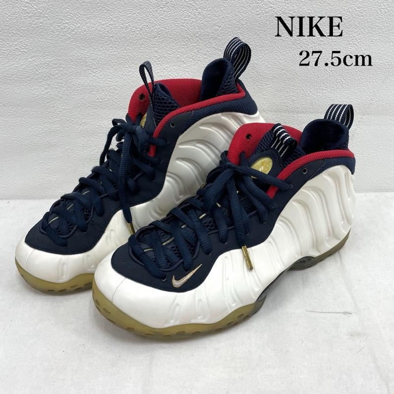 ナイキ NIKE シューズ シューズ AIR FOAMPOSITE ONE PRM OLYMPIC スニーカー 575420-400 フォームポジット ワン プレミアム 27.5cm 27.5cm ワンポイント X 無地 白 / ホワイト / white X 紺 / ネイビー / navy X 赤 / レッド / red メンズ USED 古着 中古 50153070