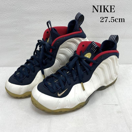 ナイキ NIKE シューズ シューズ AIR FOAMPOSITE ONE PRM OLYMPIC スニーカー 575420-400 フォームポジット ワン プレミアム 27.5cm 27.5cm ワンポイント X 無地 白 / ホワイト / white X 紺 / ネイビー / navy X 赤 / レッド / red メンズ USED 古着 中古 50153070