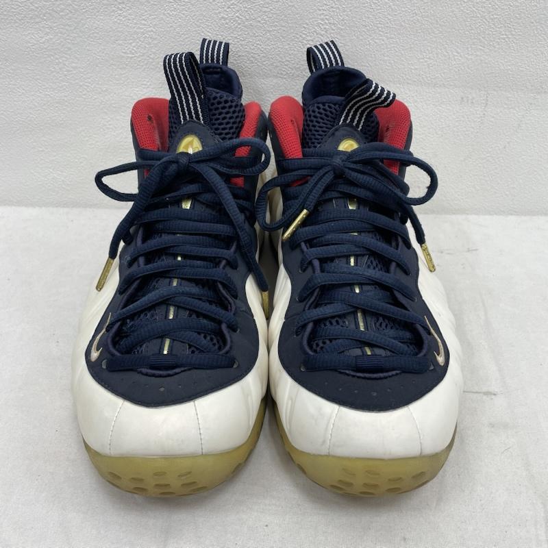 ナイキ NIKE シューズ シューズ AIR FOAMPOSITE ONE PRM OLYMPIC スニーカー 575420-400 フォームポジット ワン プレミアム 27.5cm 27.5cm ワンポイント X 無地 白 / ホワイト / white X 紺 / ネイビー / navy X 赤 / レッド / red メンズ USED 古着 中古 50153070