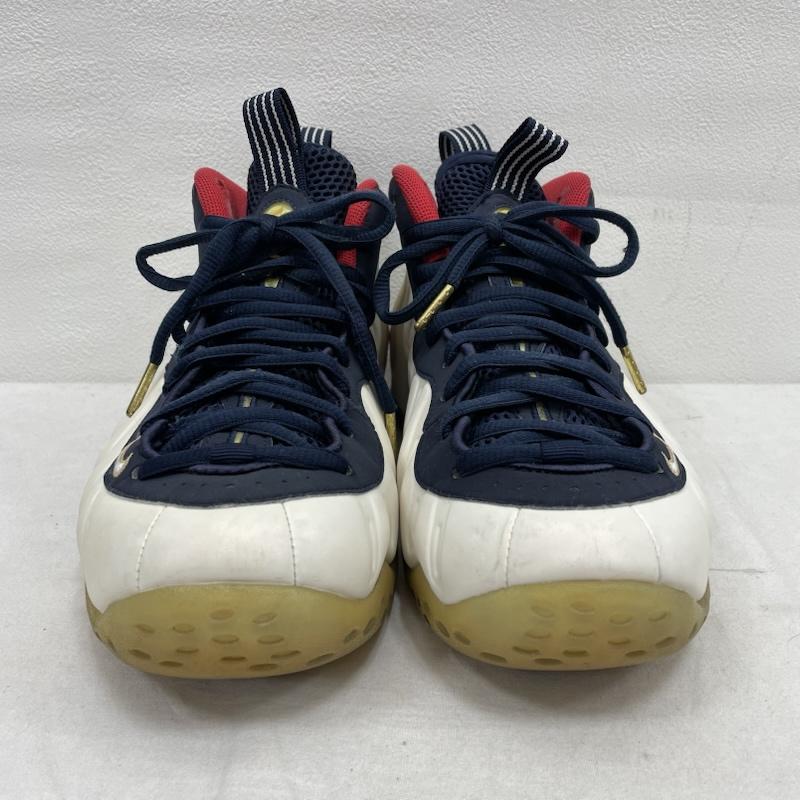 ナイキ NIKE シューズ シューズ AIR FOAMPOSITE ONE PRM OLYMPIC スニーカー 575420-400 フォームポジット ワン プレミアム 27.5cm 27.5cm ワンポイント X 無地 白 / ホワイト / white X 紺 / ネイビー / navy X 赤 / レッド / red メンズ USED 古着 中古 50153070