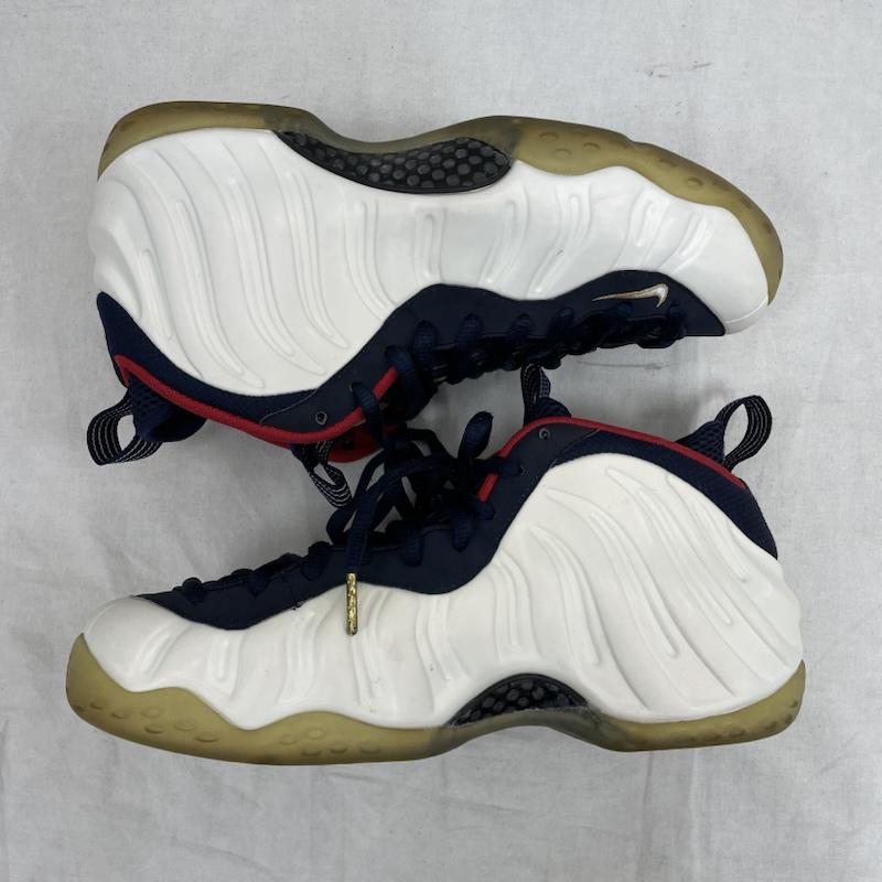 ナイキ NIKE シューズ シューズ AIR FOAMPOSITE ONE PRM OLYMPIC スニーカー 575420-400 フォームポジット ワン プレミアム 27.5cm 27.5cm ワンポイント X 無地 白 / ホワイト / white X 紺 / ネイビー / navy X 赤 / レッド / red メンズ USED 古着 中古 50153070