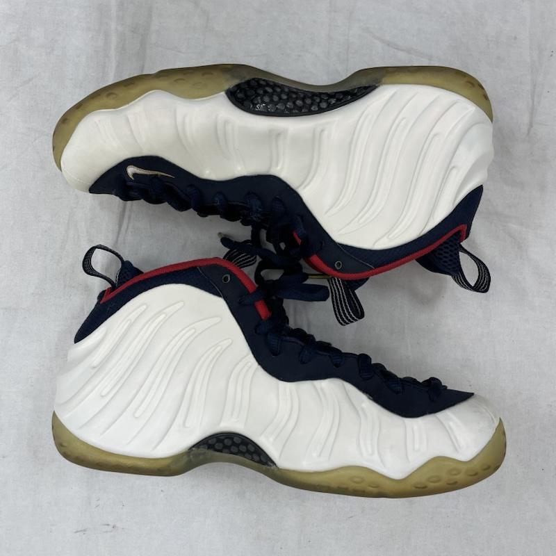 ナイキ NIKE シューズ シューズ AIR FOAMPOSITE ONE PRM OLYMPIC スニーカー 575420-400 フォームポジット ワン プレミアム 27.5cm 27.5cm ワンポイント X 無地 白 / ホワイト / white X 紺 / ネイビー / navy X 赤 / レッド / red メンズ USED 古着 中古 50153070