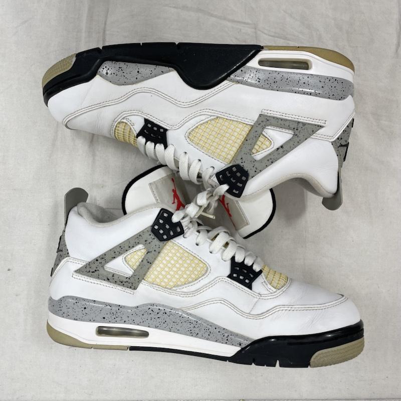 ナイキ NIKE シューズ シューズ AIR JORDAN 4 RETRO OG WHITE CEMENT エアジョーダン レトロ ホワイトセメント スニーカー 840606-192 27cm 27.0cm 無地 白 / ホワイト / white X 灰 / グレー / gray X 黄 / イエロー / yellow メンズ USED 古着 中古 50153076