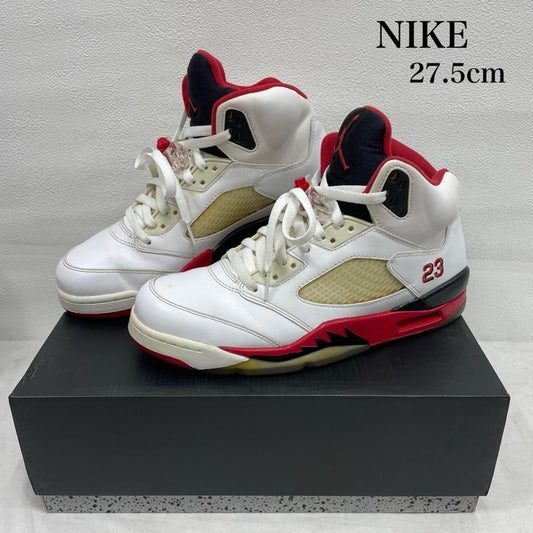 ナイキ NIKE シューズ シューズ AIR JORDAN 5 RETRO ファイアレッド ハイカット スニーカー 29cm136027-120 27.5cm 27.5cm 無地 白 / ホワイト / white X 紺 / ネイビー / navy X 赤 / レッド / red X 金 / ゴールド / gold color メンズ USED 古着 中古 50153079