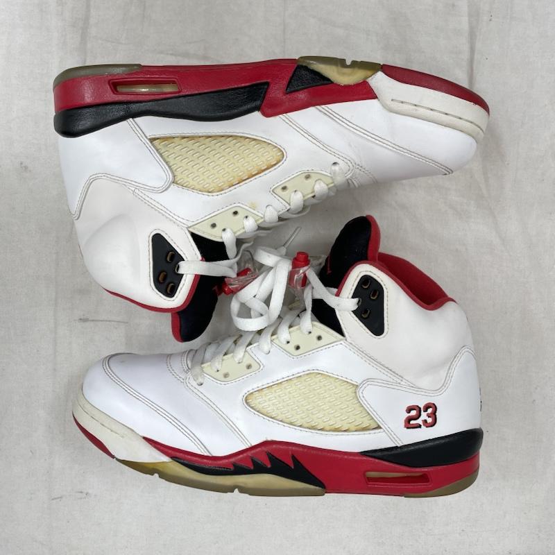 ナイキ NIKE シューズ シューズ AIR JORDAN 5 RETRO ファイアレッド ハイカット スニーカー 29cm136027-120 27.5cm 27.5cm 無地 白 / ホワイト / white X 紺 / ネイビー / navy X 赤 / レッド / red X 金 / ゴールド / gold color メンズ USED 古着 中古 50153079