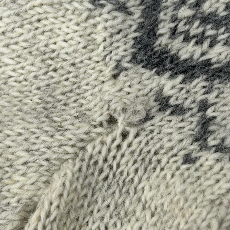 ＵＳＥＤ古着 USED/古着 ニット、セーター 長袖 sisam シサム工房 FAIRTRADE+design ヒカリノワセーター ネパール製 ウール ゴートホワイト - 白 / ホワイト / white X 灰 / グレー / gray レディース USED 古着 中古 50153093