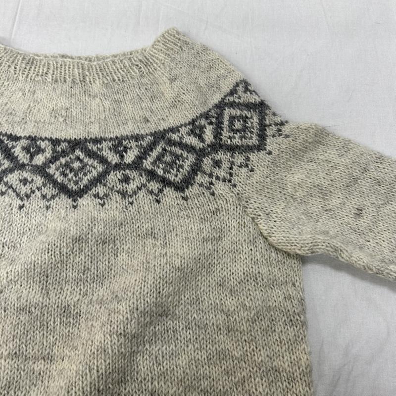 ＵＳＥＤ古着 USED/古着 ニット、セーター 長袖 sisam シサム工房 FAIRTRADE+design ヒカリノワセーター ネパール製 ウール ゴートホワイト - 白 / ホワイト / white X 灰 / グレー / gray レディース USED 古着 中古 50153093