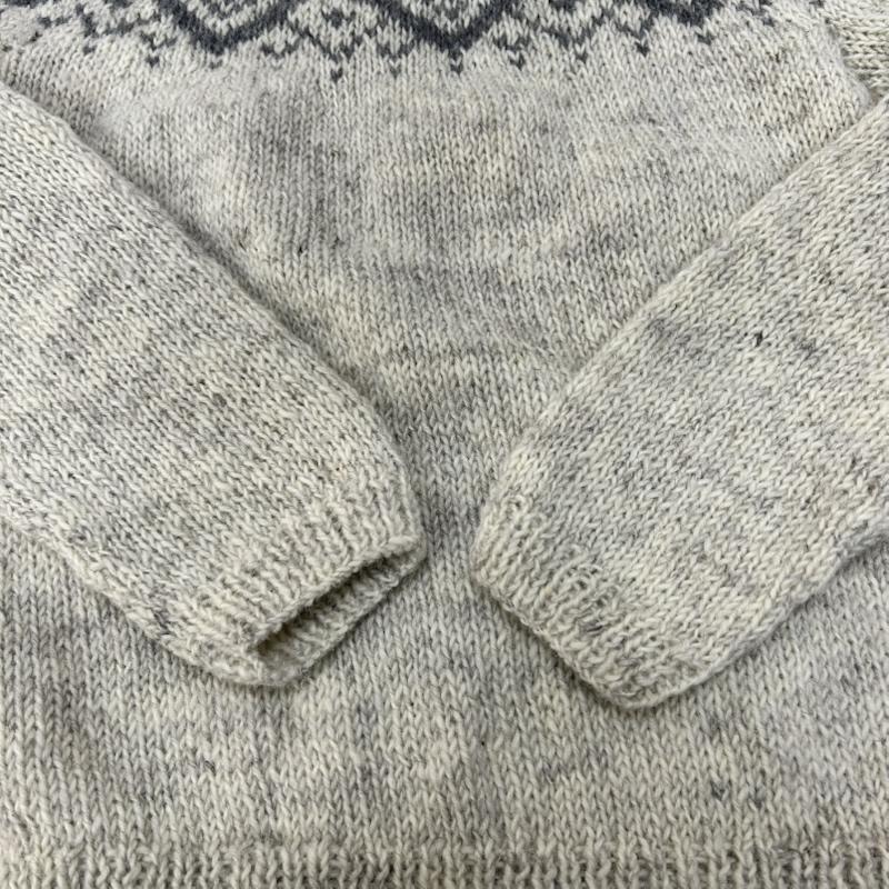 ＵＳＥＤ古着 USED/古着 ニット、セーター 長袖 sisam シサム工房 FAIRTRADE+design ヒカリノワセーター ネパール製 ウール ゴートホワイト - 白 / ホワイト / white X 灰 / グレー / gray レディース USED 古着 中古 50153093