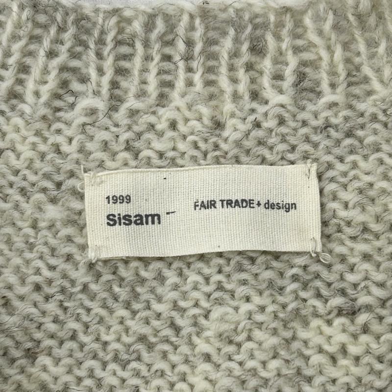 ＵＳＥＤ古着 USED/古着 ニット、セーター 長袖 sisam シサム工房 FAIRTRADE+design ヒカリノワセーター ネパール製 ウール ゴートホワイト - 白 / ホワイト / white X 灰 / グレー / gray レディース USED 古着 中古 50153093