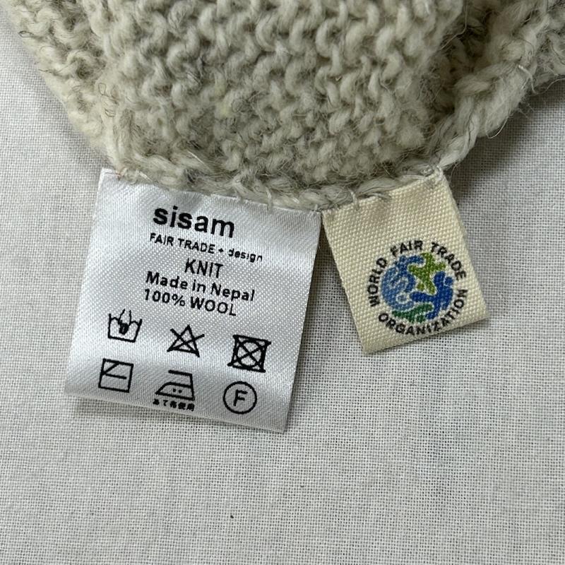 ＵＳＥＤ古着 USED/古着 ニット、セーター 長袖 sisam シサム工房 FAIRTRADE+design ヒカリノワセーター ネパール製 ウール ゴートホワイト - 白 / ホワイト / white X 灰 / グレー / gray レディース USED 古着 中古 50153093