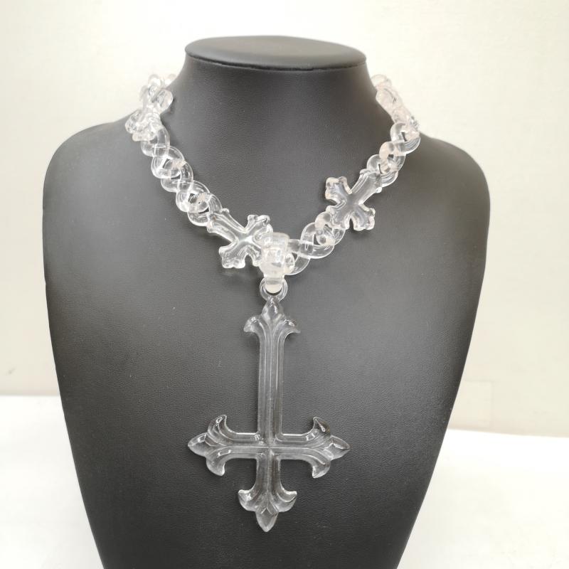 古着 USED ファッション小物 ファッション小物 EL JEWERLY MADE Yeekyo 逆十字架 クリア ネックレス - 透明 / クリア / メンズ USED 古着 中古 50153122
