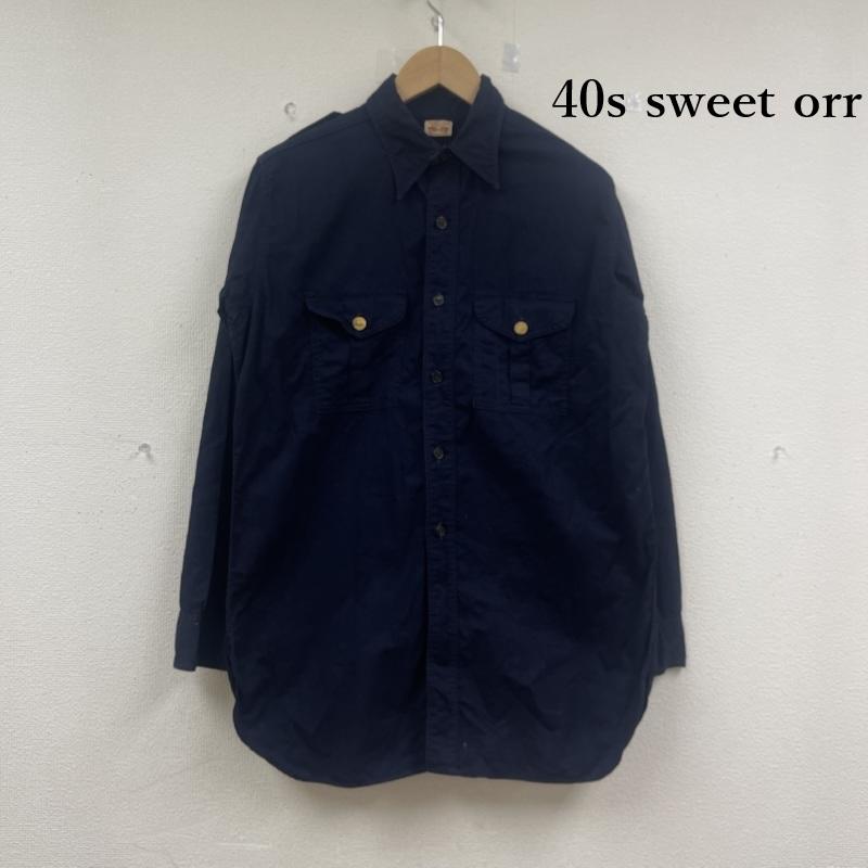 古着 USED トップス トップス 40s sweet orr 無地 フランネル ワーク シャツ 紺 / ネイビー / navy メンズ USED 古着 中古 50153125