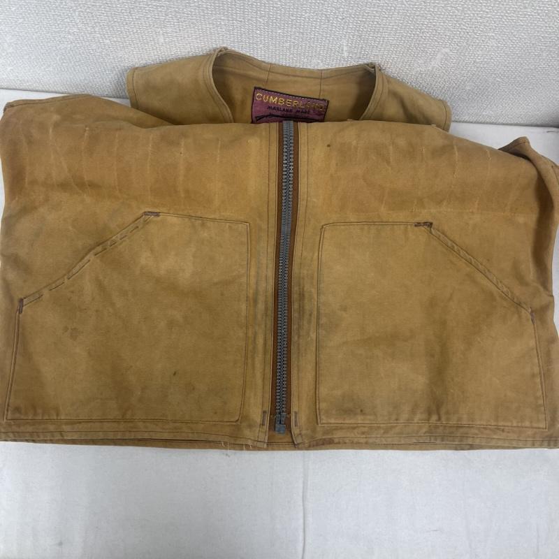 古着 USED トップス トップス CUMBERLAND 50s ヴィンテージ ハンティング ジップ ベスト CROWN 片爪 ジップ マスタード / マスタード / メンズ USED 古着 中古 50153130
