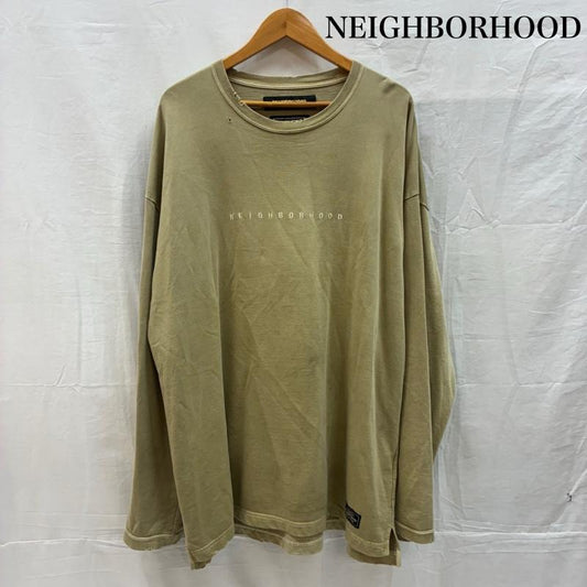 ネイバーフッド NEIGHBORHOOD Tシャツ 長袖 19AW 192FPNH-CSM02S SAVAGE.SQD/C-CREW.LS ダメージ ヴィンテージ加工 ロンT XL ロゴ、文字 X 刺繍 X ダメージ加工 メンズ USED 古着 中古 50153167