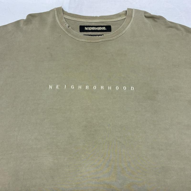 ネイバーフッド NEIGHBORHOOD Tシャツ 長袖 19AW 192FPNH-CSM02S SAVAGE.SQD/C-CREW.LS ダメージ ヴィンテージ加工 ロンT XL ロゴ、文字 X 刺繍 X ダメージ加工 メンズ USED 古着 中古 50153167