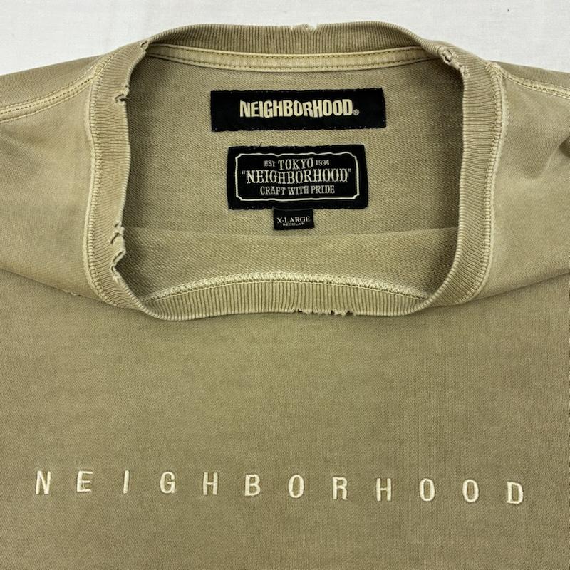 ネイバーフッド NEIGHBORHOOD Tシャツ 長袖 19AW 192FPNH-CSM02S SAVAGE.SQD/C-CREW.LS ダメージ ヴィンテージ加工 ロンT XL ロゴ、文字 X 刺繍 X ダメージ加工 メンズ USED 古着 中古 50153167