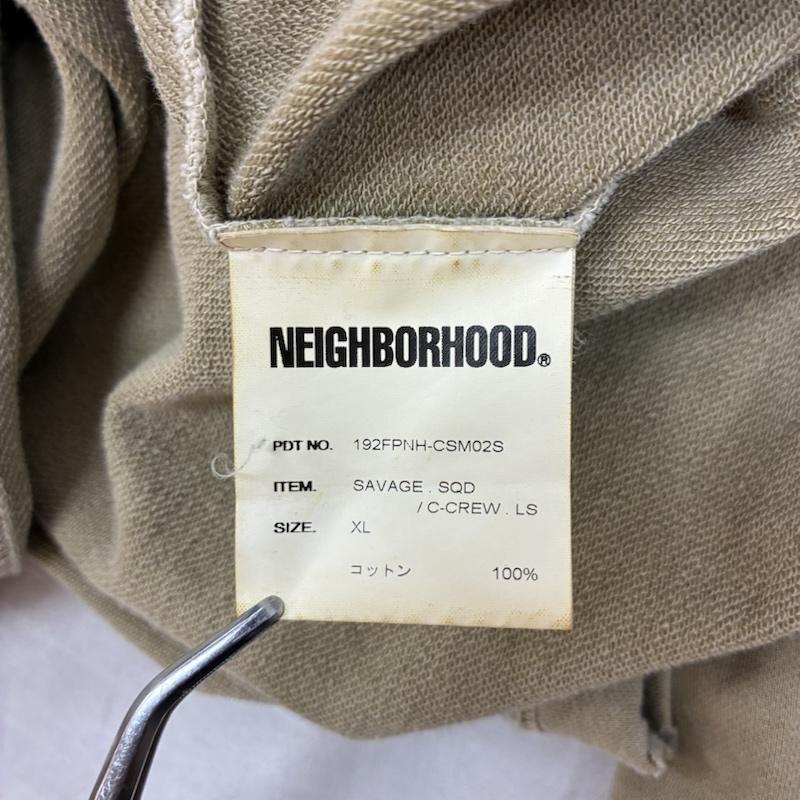 ネイバーフッド NEIGHBORHOOD Tシャツ 長袖 19AW 192FPNH-CSM02S SAVAGE.SQD/C-CREW.LS ダメージ ヴィンテージ加工 ロンT XL ロゴ、文字 X 刺繍 X ダメージ加工 メンズ USED 古着 中古 50153167