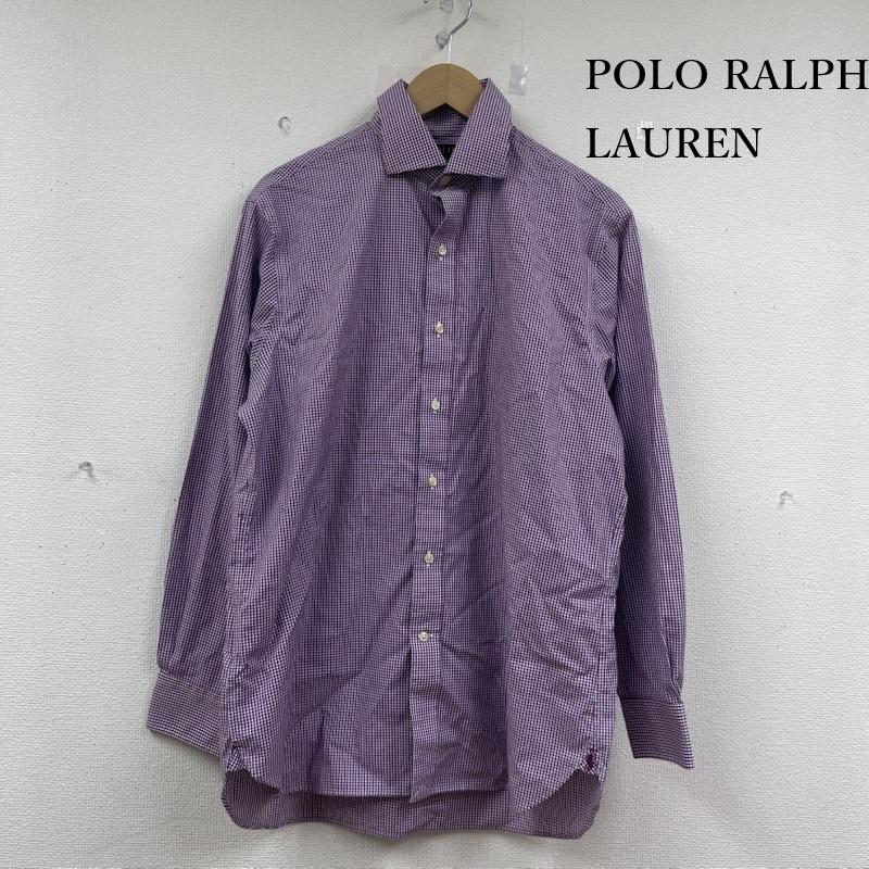 ポロラルフローレン POLO RALPH LAUREN トップス トップス EASY CARE チェック コットン シャツ 裾 ポニー 紫 / パープル / purple メンズ USED 古着 中古 50153185