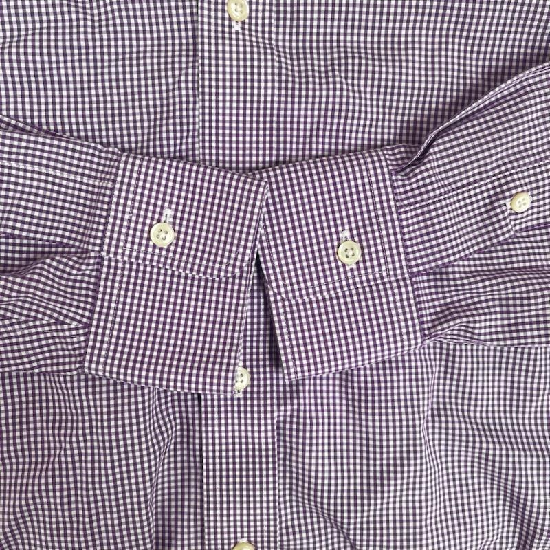 ポロラルフローレン POLO RALPH LAUREN トップス トップス EASY CARE チェック コットン シャツ 裾 ポニー 紫 / パープル / purple メンズ USED 古着 中古 50153185
