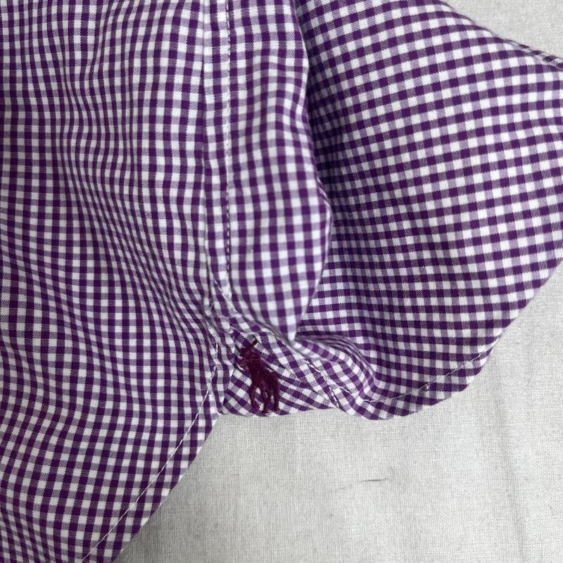 ポロラルフローレン POLO RALPH LAUREN トップス トップス EASY CARE チェック コットン シャツ 裾 ポニー 紫 / パープル / purple メンズ USED 古着 中古 50153185