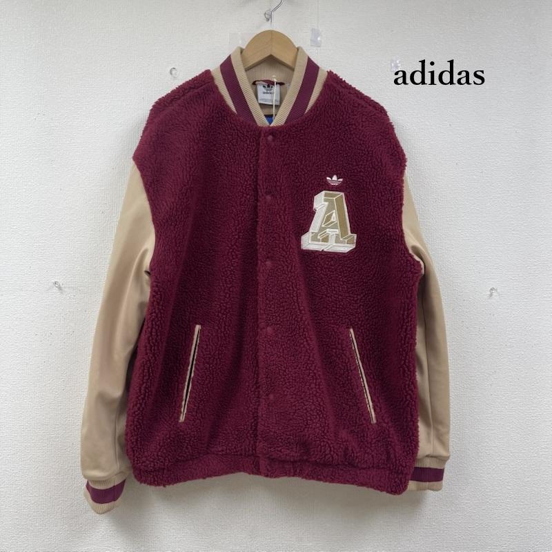 アディダス adidas ジャケット、上着 ジャンパー、ブルゾン スタジアム フリース 刺繍 ボア ジャンパー ジャケット hy6037 XL 赤 / レッド / red メンズ USED 古着 中古 50153195