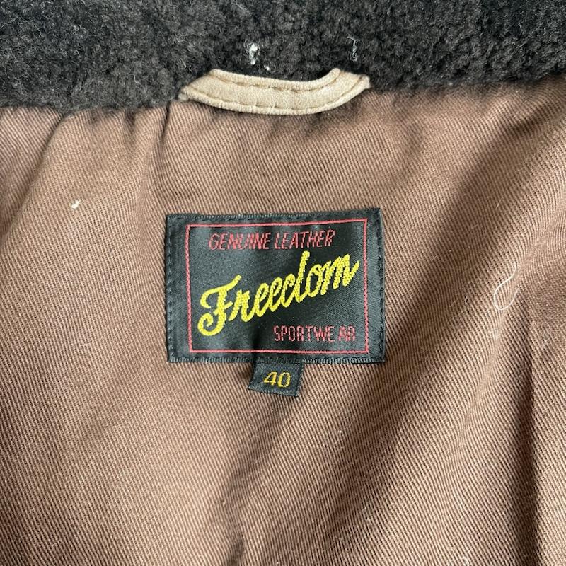 フリーダム Freedom ジャケット、上着 ダウンジャケット 革ジャン ラム レザー ムートン 襟 レザー ダウン ジャケット 40 茶 / ブラウン / brown メンズ USED 古着 中古 50153196