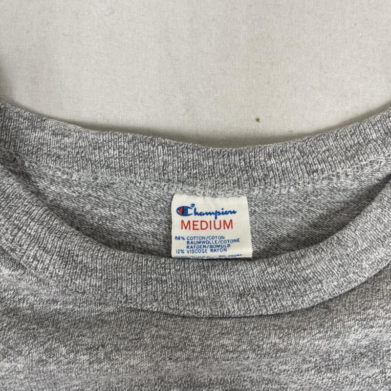 チャンピオン Champion トップス トップス 80s usa製トリコ タグ 霜降り 染込み 両面 プリント Tシャツ M 灰 / グレー / gray メンズ USED 古着 中古 50153202