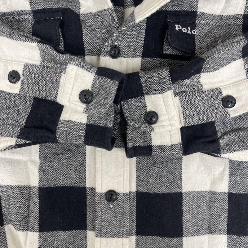 ポロラルフローレン POLO RALPH LAUREN トップス トップス ブロック バッファロー チェック フリンジ シャツ S 黒 / ブラック / black メンズ USED 古着 中古 50153203
