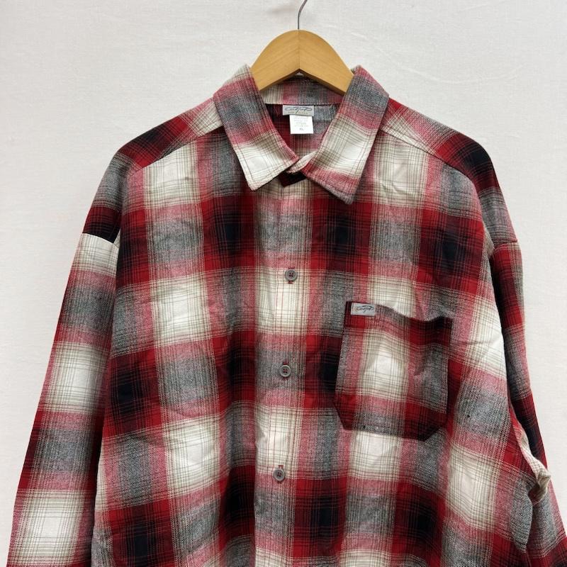 古着 USED トップス トップス CalTop キャルトップ オンブレチェック 長袖 シャツ USA製 XL 赤 / レッド / red メンズ USED 古着 中古 50153214