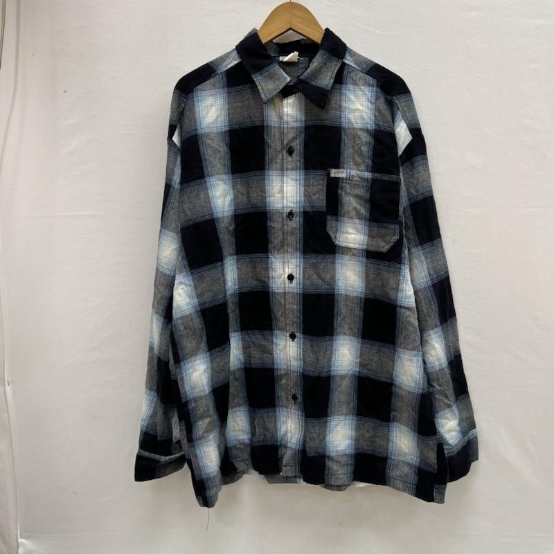 古着 USED トップス トップス CalTop キャルトップ オンブレチェック 長袖 シャツ USA製 XL 紺 / ネイビー / navy メンズ USED 古着 中古 50153215